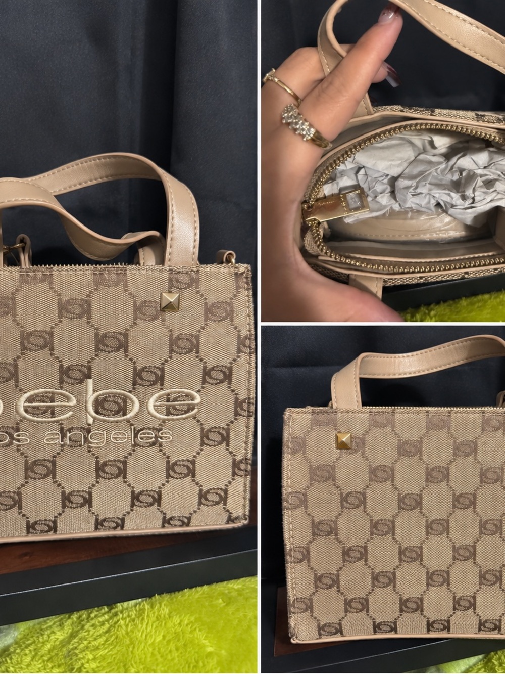 NWT bebe Talulla Mini Satchel – Beige Monogram